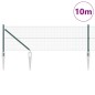 vidaXL Set di Pali di Recinzione Set di 2 Verde Metallo 10 x 0.5 m