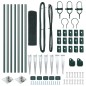 vidaXL Set di Pali di Recinzione Set di 2 Verde Metallo 10 x 0.5 m