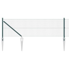 vidaXL Recinzione in Rete Saldata con 7 Picchetti Verde 0.6x10 m Acciaio