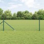 vidaXL Recinzione in filo saldato con 7 pali a picco Verde 0.8x10 m Acciaio