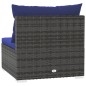 vidaXL Divano a 3 Posti con Cuscini in Polyrattan Grigio vidaXL Divano a 3 Posti con Cuscini in Polyrattan Grigio