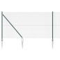 vidaXL Set Pali per Recinzione Set di 2 Verde Metallo rivestito in PVC
