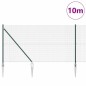 vidaXL Set Pali per Recinzione Set di 2 Verde Metallo rivestito in PVC