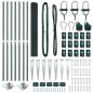 vidaXL Set di Paletti per Recinzione Verde Set di 2 Verde Metallo