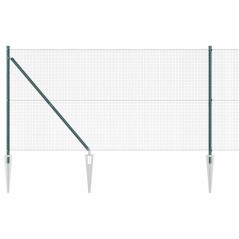 vidaXL Recinzione in Rete Saldato con 7 Picchetti Verde 1.2x10 m Acciaio