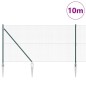 vidaXL Recinzione in Rete Saldata con 7 Pali a Spillo Verde 1.4x10 m Acciaio