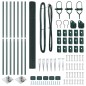 vidaXL Set pali recinzione verdi Set di 2 Verde Acciaio zincato