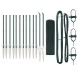 vidaXL Set di Pali di Recinzione Set di 2 Verde Metallo 25 x 0.5 m vidaXL Set di Pali di Recinzione Set di 2 Verde Metallo 25 x 0.5 m