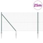 vidaXL Set di Pali di Recinzione Set di 2 Verde Metallo e PVC 25 x 1 m vidaXL Set di Pali di Recinzione Set di 2 Verde Metallo e PVC 25 x 1 m