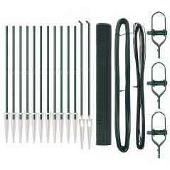 vidaXL Recinzione in Filo Saldato con 13 Picchetti Verde 1.2x25 m Acciaio