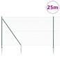 vidaXL Set di Pali per Recinzione in PVC Set di 2 Verde PVC 25 x 1,5 m