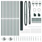 vidaXL Set di Pali per Recinzione in PVC Set di 2 Verde PVC 25 x 1,5 m