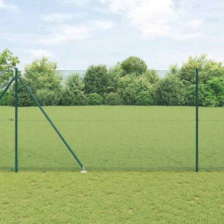 vidaXL Recinzione in Rete Saldati con 13 Picchetti Verde 1,6 x 2,5 m Acciaio