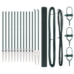 vidaXL Recinzione in Rete Saldata con 13 Picchetti Verde 1.6x25 m Acciaio