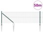 vidaXL Recinzione in Rete Saldato con 13 Pali Spikes Verde 0.8x50 m Acciaio