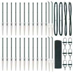 vidaXL Recinzione in Filo Saldato con 13 Pali a Picco Verde 0.8x50 m Acciaio