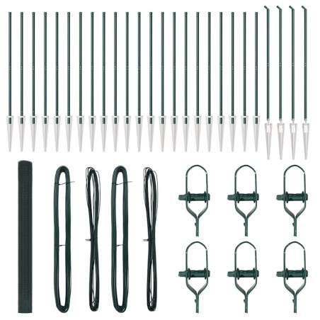 vidaXL Recinzione in Filo Saldato con 13 Pali a Spillo Verde 1.5x50 m Acciaio