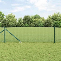 vidaXL Recinzione in Rete Saldato con 13 Picchetti a Punta Verde 0.6x100 m Acciaio