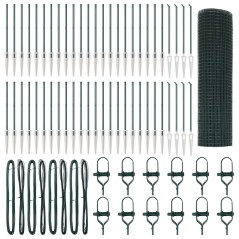 vidaXL Recinzione a Rete Saldato con 13 Picchetti Verde 0,6x100 m Acciaio