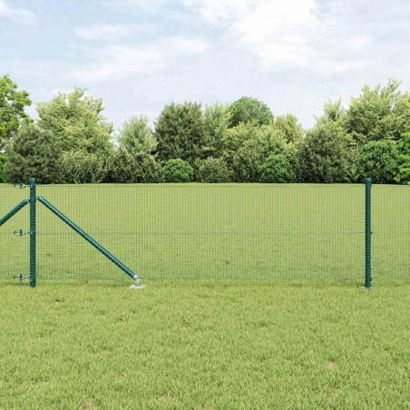 vidaXL Recinzione in Rete Saldatem con 13 Picchetti Verde 0,8x100 m Acciaio