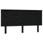 Testiera per Letto Nera 154x6x82,5 cm Legno Massello di Pino