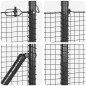 vidaXL Recinzione in filo saldato con 7 post a picchetto Grigio 0.4x10 m in acciaio