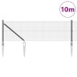 vidaXL Set di pali in acciaio di 2 Pali Grigio Metallo, Rete 10 x 0.5 m