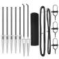 vidaXL Set di Pali di Recinzione Grigi Set di 2 Grigio Acciaio zincato