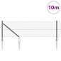 vidaXL Set di Pali di Recinzione Set di 2 Grigio Metallo 10 x 0.5 m