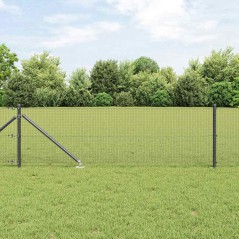 vidaXL Recinzione in Rete Saldato con 7 Posti a Picchetto Grigia 0.8x10 m Acciaio