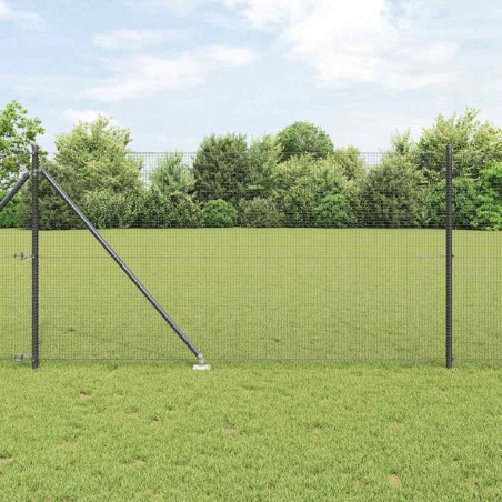 vidaXL Set di Pali per Recinzione Set di 2 Nero Acciaio 10 x 1 m