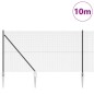 vidaXL Recinzione in Filo Saldato con 7 Ancoraggi a Picco Grigio 1,2x10 m Acciaio
