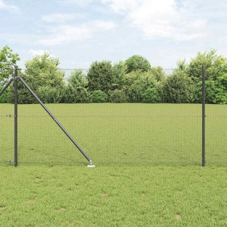 vidaXL Recinzione in Filo Saldato con 7 Picchetti Grigi 1.2x10 m in Acciaio