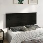Testiera per Letto Nera 154x6x82,5 cm Legno Massello di Pino