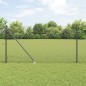 vidaXL Recinzione in Fil di Ferro Saldato con 7 Pali a Picco Grigio 1,4x10 m Acciaio
