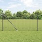 vidaXL Recinzione in Rete Saldatura con 7 Picchetti Grigi 1.4x10 m Acciaio
