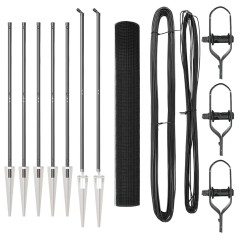 vidaXL Recinzione in Rete Saldatura con 7 Picchetti Grigi 1.4x10 m Acciaio