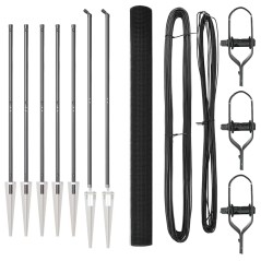 vidaXL Recinzione in Filo Saldato con 7 Pali a Spina Grigi 1.6 x 10 m in Acciaio