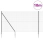vidaXL Recinzione in Filo Saldato con 7 Pali a Spina Grigi 1.6 x 10 m in Acciaio