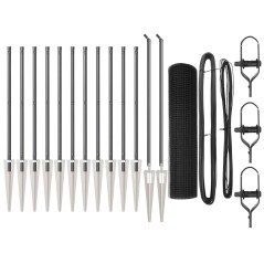 vidaXL Set di Pali per Recinzione Set di 2 Grigio