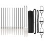 vidaXL Set di Pali per Recinzione Set di 2 Grigio, Nero Metallo, Plastica