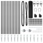 vidaXL Set di Pali di Recinzione Set di 2 Grigio Plastica 25 x 1 m