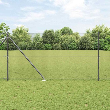 vidaXL Recinzione in Filo Saldato con 13 Pali a Spillo Grigia 1.4x25 m Acciaio