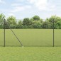 vidaXL Set di Pali per Recinzione Set di 2 Grigio Acciaio 25 x 1,5 m