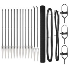 vidaXL Set di Pali per Recinzione Set di 2 Grigio Acciaio 25 x 1,5 m