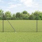 vidaXL Recinzione in filo saldato con 13 pali a punta grigia 1.5x25 m in acciaio
