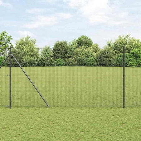 vidaXL Set di Posti per Recinzione Set di 2 Grigio Metallo 25 x 1,5 m