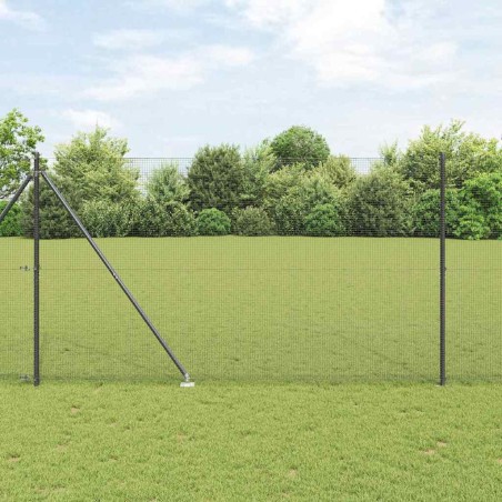 vidaXL Recinzione in Rete Saldato con 13 Picchetti Grigio 1.6x25 m Acciaio