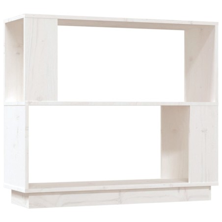 Libreria/Divisorio Bianco 80x25x70 cm in Legno Massello di Pino