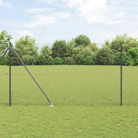 vidaXL Recinzione in Filo Saldato con 13 Picchetti Grigi 1.6x25 m Acciaio